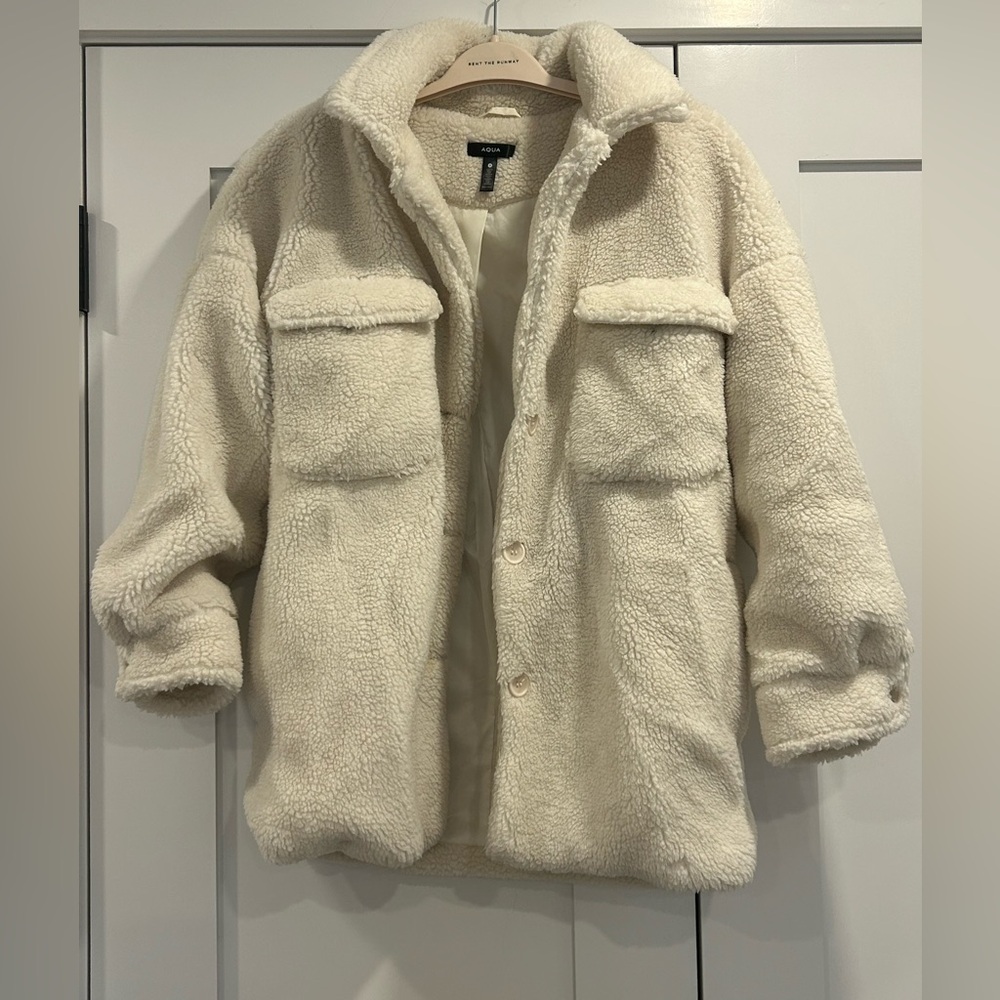Aqua Cream Faux Fur Jacket
